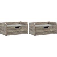 Homcom Floating Nightstand Set Of 2 With Drawer Grey, Grey