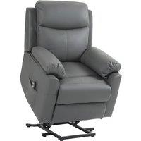 Homcom Power Lift Riser Recliner Chair W Remote Grey, Grey
