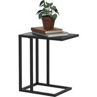 Homcom C Shape Side Table W Wood-effect Top Black, Black