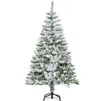 Homcom 5Ft Snow Flocked Artificial Christmas Tree, Green