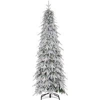 Homcom 6Ft Flocked Pencil Christmas Tree, Green