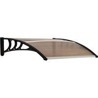 Outsunny Window Door Canopy Fixed Awning Porch - Brown, Brown