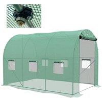 Outsunny Polytunnel Green House With Sprinkler System 3 X 2M, Green