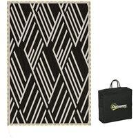 Outsunny Waterproof Outdoor Rug W Led String Light, Black