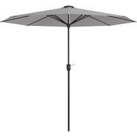 Outsunny Solar Patio Garden Parasol W Lights - Grey, Grey