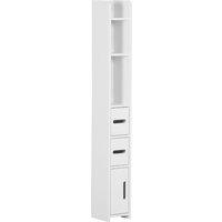 Kleankin Freestanding Bathroom Cabinet W Shelves - White, White