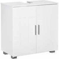Kleankin Bathroom Pedestal Under Sink Cabinet - White, White