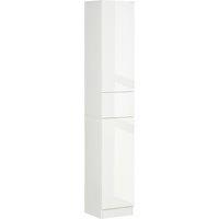Kleankin High Gloss Tall Bathroom Cabinet - White, White
