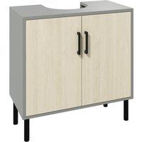Kleankin Bathroom Under Sink Cabinet With Shelf, Brown