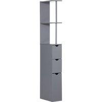 Homcom Tall Bathroom Cabinet W Shelf Drawers Grey, Grey