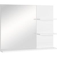Kleankin Wall Mount Vanity Cabinet W 3 Shelves White, White
