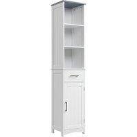 Kleankin Tall Bathroom Storage Cabinet - White, White