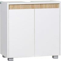 Kleankin Modern Bathroom Floor Standing Sink Cabinet - White, White