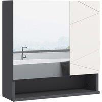 Kleankin Wall Mounted Bathroom Storage Cupboard - Light Grey, Grey