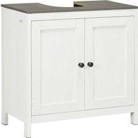 Kleankin Freestanding Under Sink Cabinet W Adjustable Shelf, White