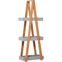 Kleankin 3 Tier A Frame Bathroom Shower Caddy Storage Unit, Brown