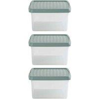 Wham Clip 9.01 9L Square Box & Lid Clear Green Milieu Stone, Green