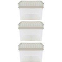 Wham Clip 9.01 9L Square Box & Lid Clear Stone Slate Gray, Cream