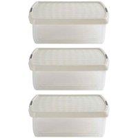 Wham Clip 10.01 13.2L Square Box & Lid Clear Stone Slate Gray, Cream