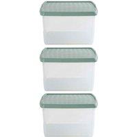Wham Clip 10.02 25.5L Square Box & Lid Clear Green Milieu Stone, Green