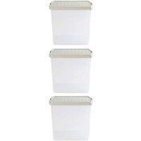 Wham Clip 10.03 37L Square Box & Lid Clear Stone Slate Gray, Cream