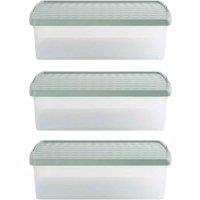 Wham Clip 13.01 30L Rectangular Box & Lid Clear Green Milieu Stone, Green