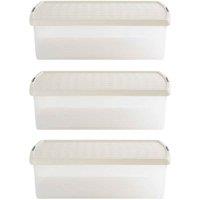 Wham Clip 13.01 30L Rectangular Box & Lid Clear Stone Slate Gray, Cream