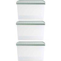 Wham Clip 13.02 62L Rectangular Box & Lid Clear Green Milieu Stone, Green