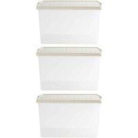 Wham Clip 13.02 62L Rectangular Box & Lid Clear Stone Slate Gray, Cream