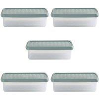 Wham Clip 6.01 7L Rectangular Box & Lid Clear Green Milieu Stone, Green
