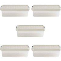 Wham Clip 6.01 7L Rectangular Box & Lid Clear Stone Slate Gray, Cream