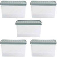 Wham Clip 6.03 14L Rectangular Box & Lid Clear Green Milieu Stone, Green