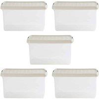 Wham Clip 6.03 14L Rectangular Box & Lid Clear Stone Slate Gray, Cream