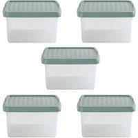 Wham Clip 9.01 9L Square Box & Lid Clear Green Milieu Stone, Green