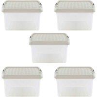 Wham Clip 9.01 9L Square Box & Lid Clear Stone Slate Gray, Cream