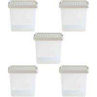 Wham Clip 9.02 14L Square Box & Lid Clear Stone Slate Gray, Cream