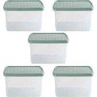 Wham Clip 10.02 25.5L Square Box & Lid Clear Green Milieu Stone, Green