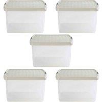 Wham Clip 10.02 25.5L Square Box & Lid Clear Stone Slate Gray, Cream