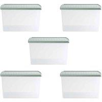 Wham Clip 13.02 62L Rectangular Box & Lid Clear Green Milieu Stone, Green