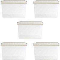 Wham Clip 13.02 62L Rectangular Box & Lid Clear Stone Slate Gray, Cream