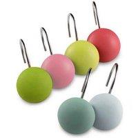 Highlands Homeware Pk 12 Shower Hooks Polka Dot, Multi