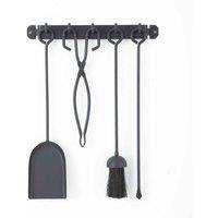 Inglenook_Fireside Matt Black Wall Hanging 4Pcs Fire Tool Set, Black