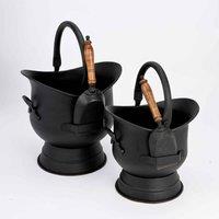 Inglenook_Fireside Inglenook Premium Set Of 2 Buckets With Shovels 52X38X46X33, Black
