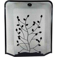 Inglenook_Fireside Rectangle Spark Guard With Leaf Design L61 X W54Cm, Black