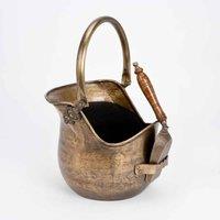 Inglenook_Fireside Coal Bucket With Shovel Antique Brass 46X31Cm, Black