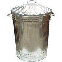 Arboria Garden Decor 90Ltr Galvanised Dustbin 50X63.5Cm, Silver