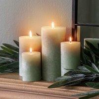 Gallery Direct Pillar Candle Rustic Sage 90x90x140mm, Green