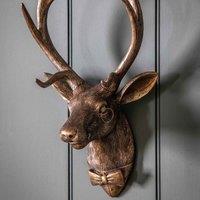 Gallery Direct Stag Wall Decor Bronze 270x170x465mm, Brown
