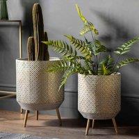 Gallery Direct Luna Metal Planter Set of 2 350x475mm, Gold