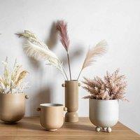 Gallery Direct Peony Planter Grey (Set of 2) 180x180x210mm, Grey